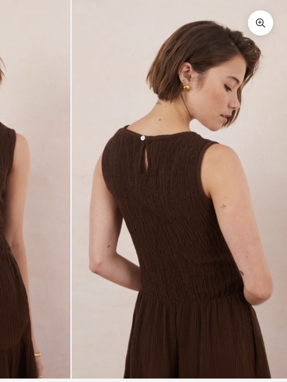 Charli-Mel Cotton Dress in Espresso- M/L - Picture 5 of 7